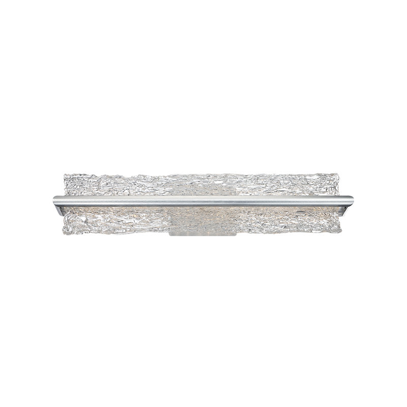 Vetri 23" LED Bath Vanity Light in Brushed Aluminum with Clear Piastra Glass