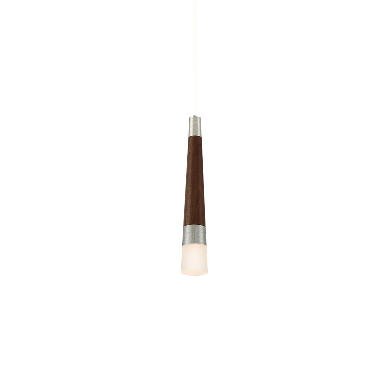 Padron Dark Walnut LED Pendant with Sanded White Acrylic Diffuser