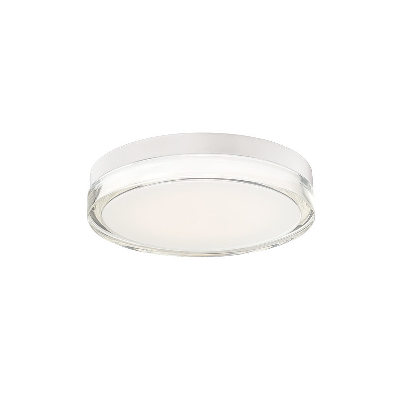 Modern 12" Silver Stainless Steel LED Flush Mount