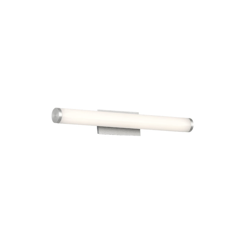 Sabre Brushed Aluminum LED Cylinder Vanity Light with Dimmable Acrylic Shade