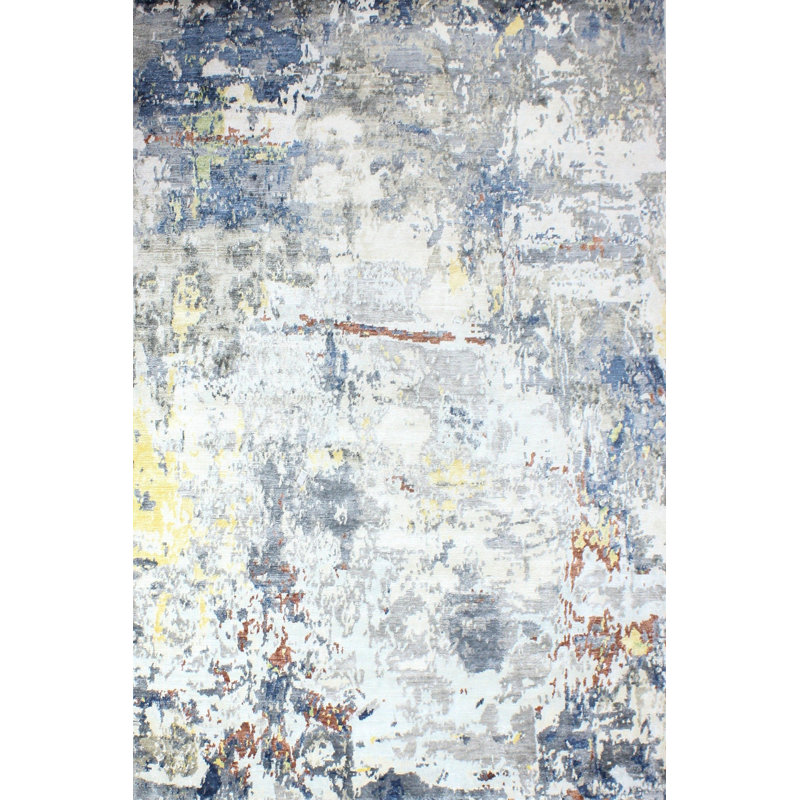 Cascade Hand-Knotted Multicolor Viscose 6' x 9' Rug