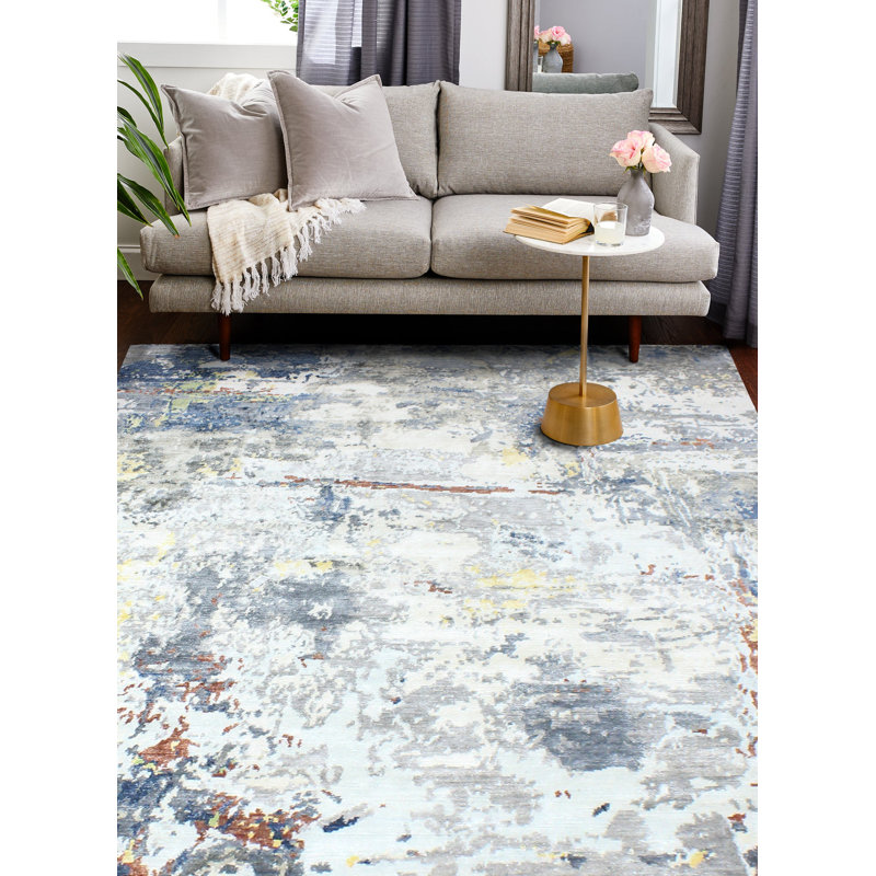 Cascade Hand-Knotted Multicolor Viscose 6' x 9' Rug