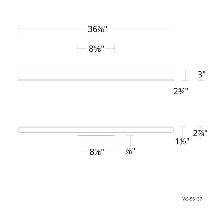 Dimmable Black LED Outdoor Vanity Light, 36.88"
