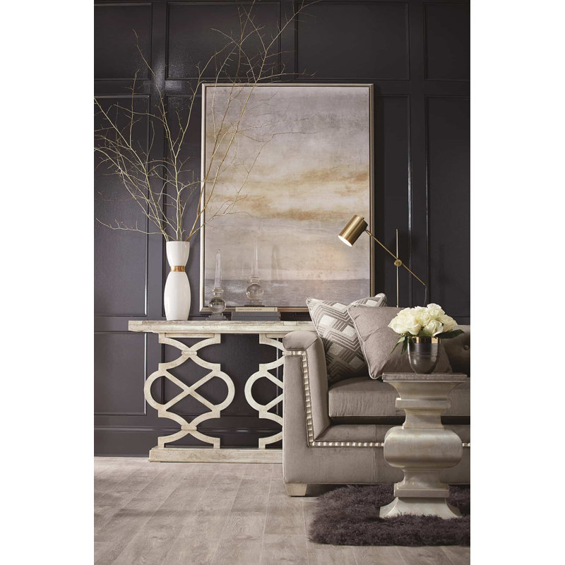 Morrissey 75'' Silver Stone Top Console Table