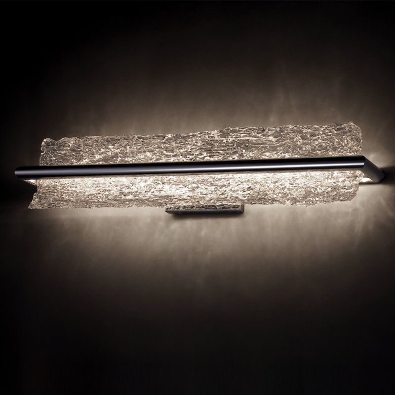 Vetri 23" LED Bath Vanity Light in Brushed Aluminum with Clear Piastra Glass