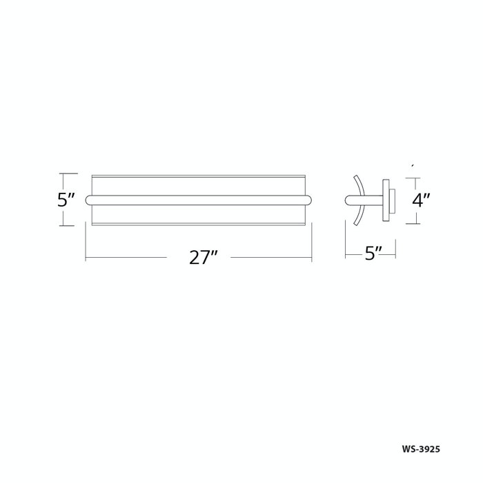 Vetri 23" LED Bath Vanity Light in Brushed Aluminum with Clear Piastra Glass