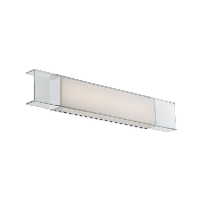 Sleek Chrome LED Vanity Light Bar with Clear Glass