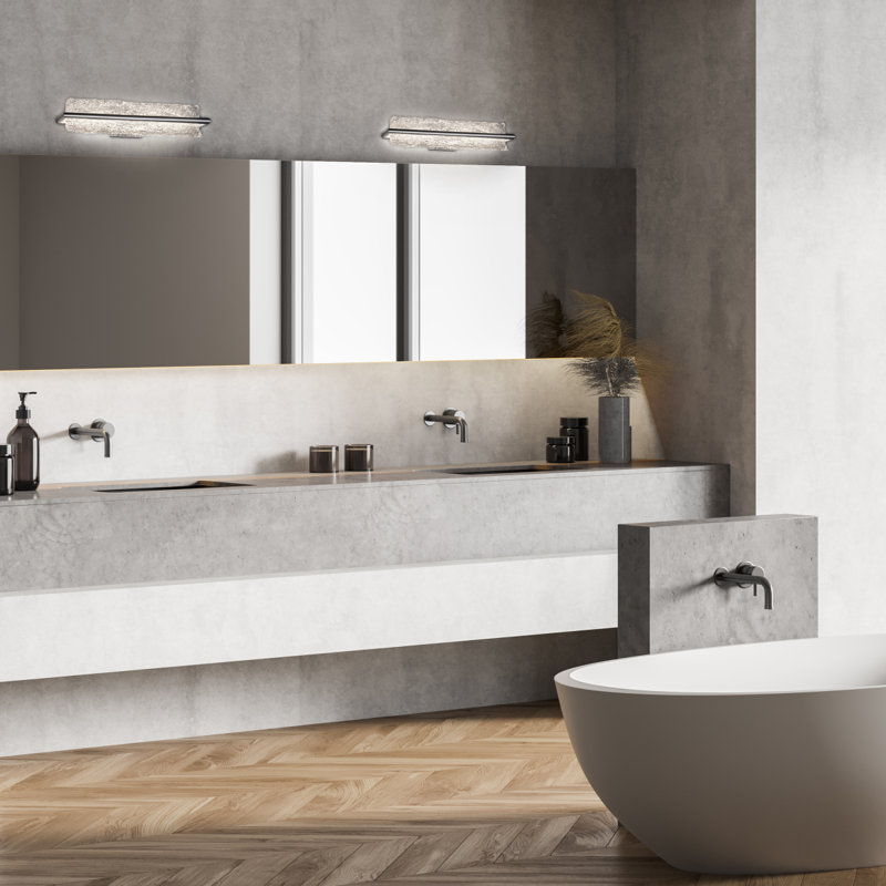 Vetri 23" LED Bath Vanity Light in Brushed Aluminum with Clear Piastra Glass