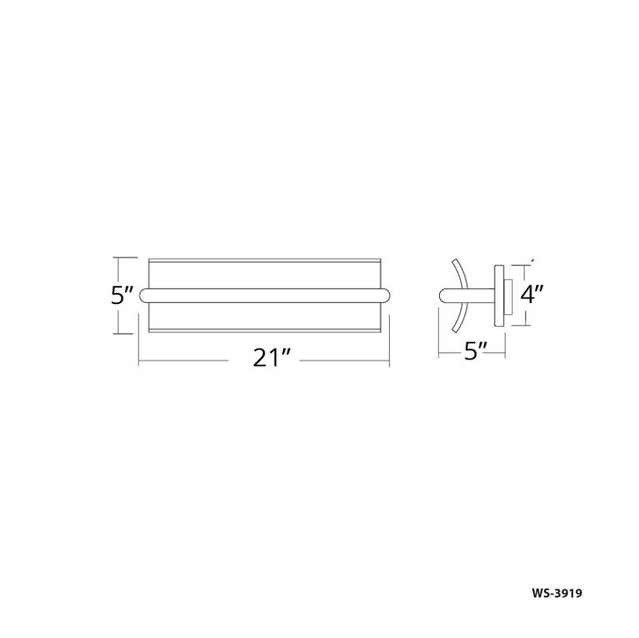 Vetri Brushed Aluminum 19" LED Outdoor Bath Bar with Clear Piastra Glass