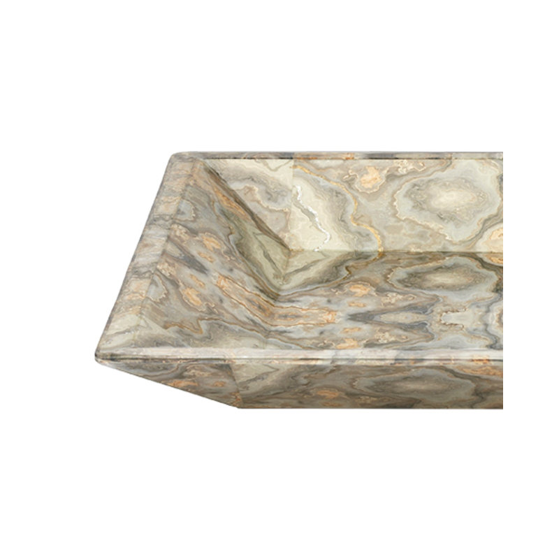 Rorschach Grey and Cream Lacquer Decorative Tray