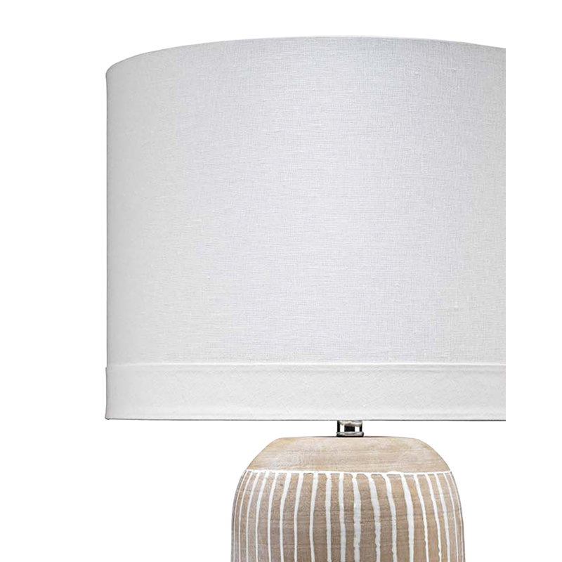 Natural Slate Ceramic Table Lamp with White Linen Shade