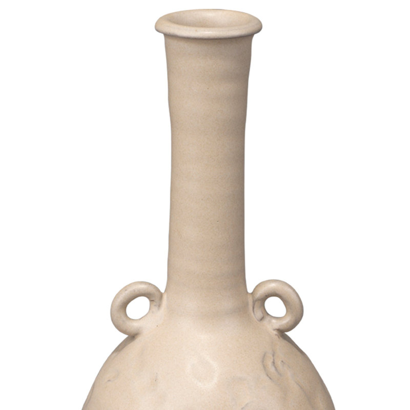 Handmade Beige Ceramic Decorative Table Vase