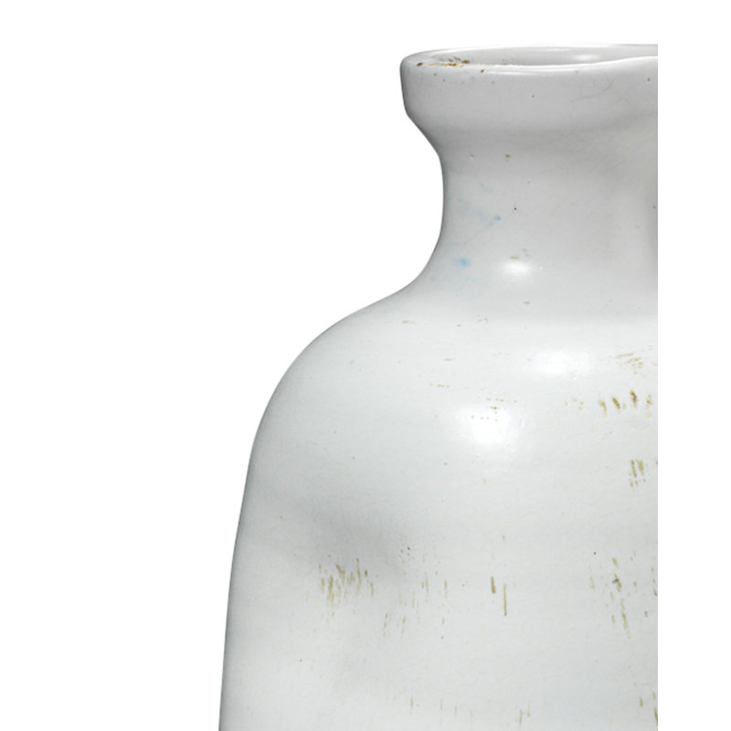 Matte White 14'' Ceramic Dimple Table Vase