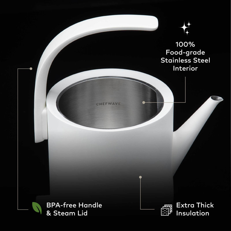 White Stainless Steel Electric Pour-Over Kettle