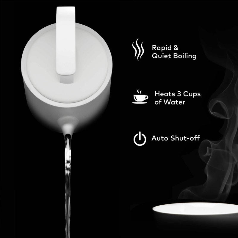 White Stainless Steel Electric Pour-Over Kettle