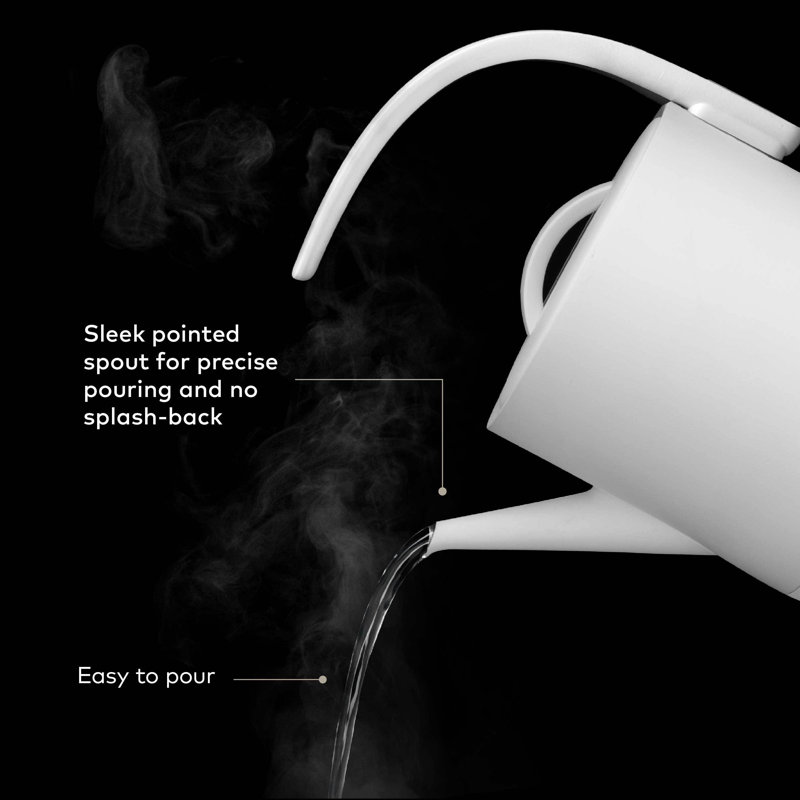 White Stainless Steel Electric Pour-Over Kettle