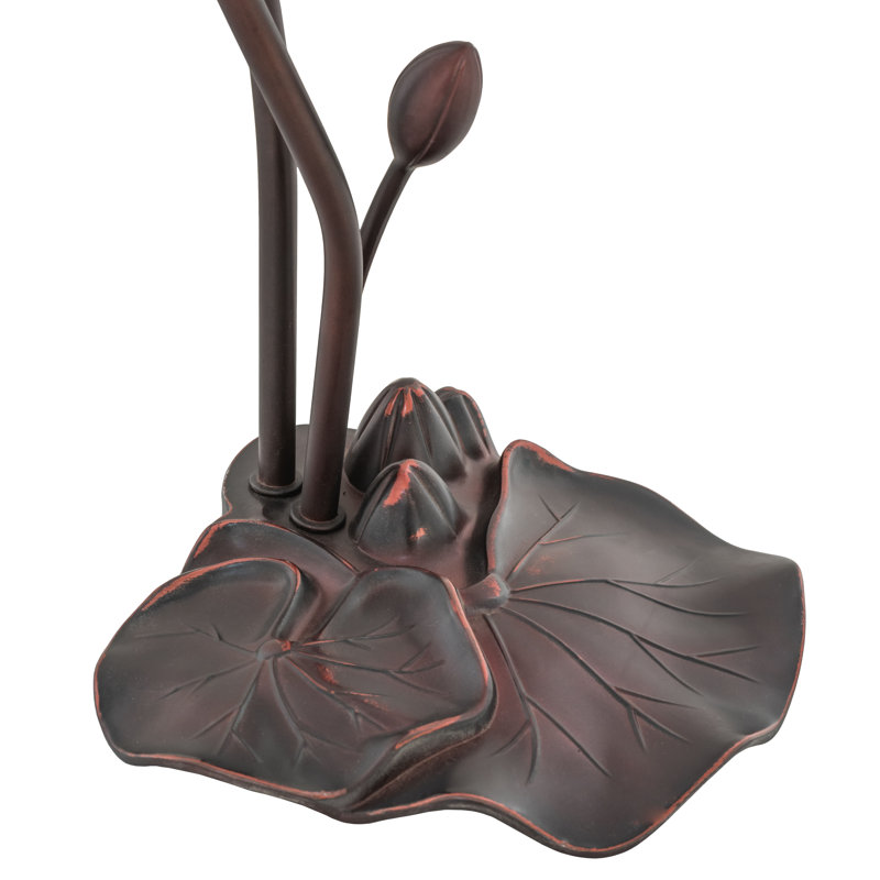 Indigo Blue Pond Lily 2-Light Accent Lamp in Mahogany Bronze