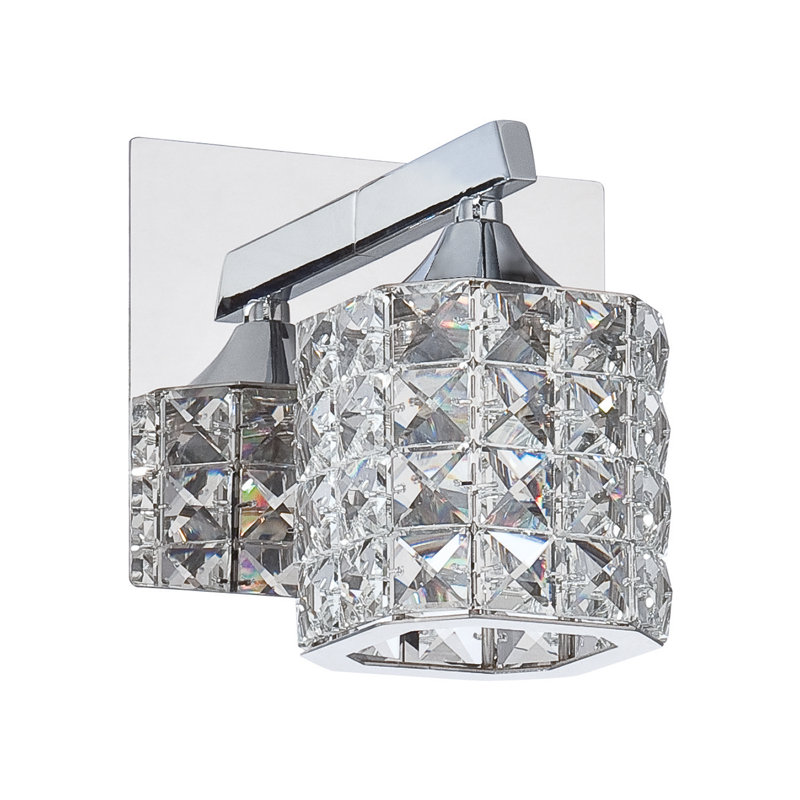 Chrome Crystal 1-Light Dimmable Outdoor Sconce