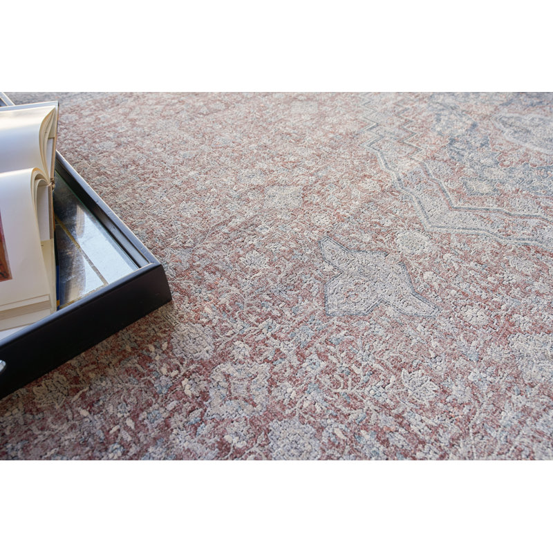 Heritage Red and Navy Synthetic 12' x 15' Area Rug