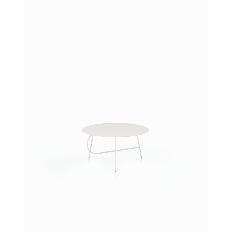 Pure White 28'' Metal Half Moon Coffee Table