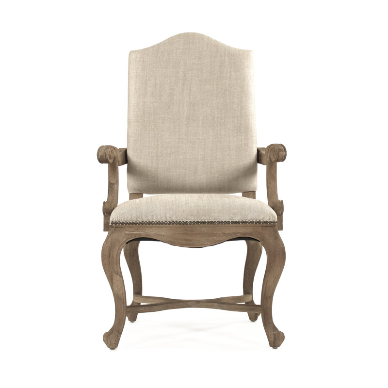 Grayson Gray Linen and Wood Armchair