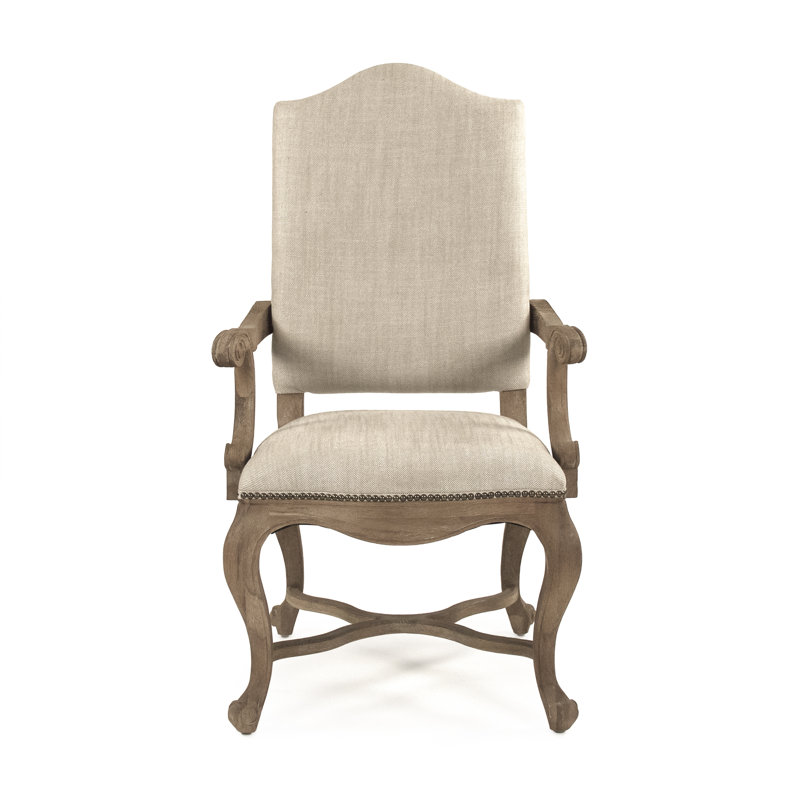 Grayson Gray Linen and Wood Armchair