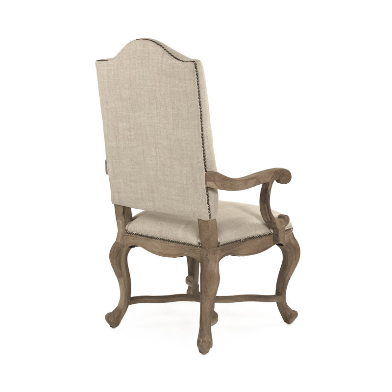 Grayson Gray Linen and Wood Armchair