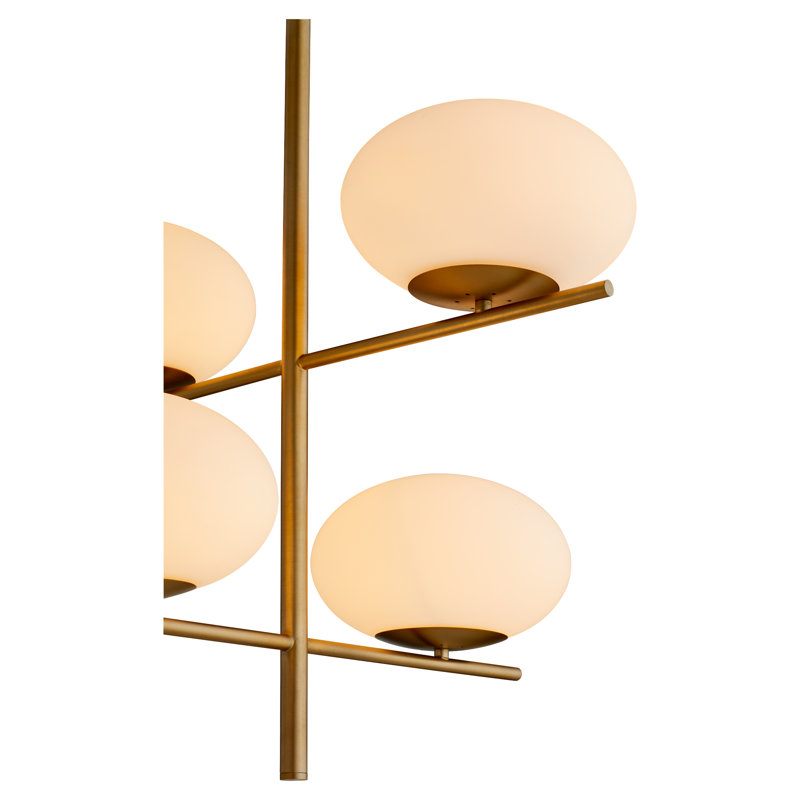 Aged Brass 4-Light Geometric Chandelier