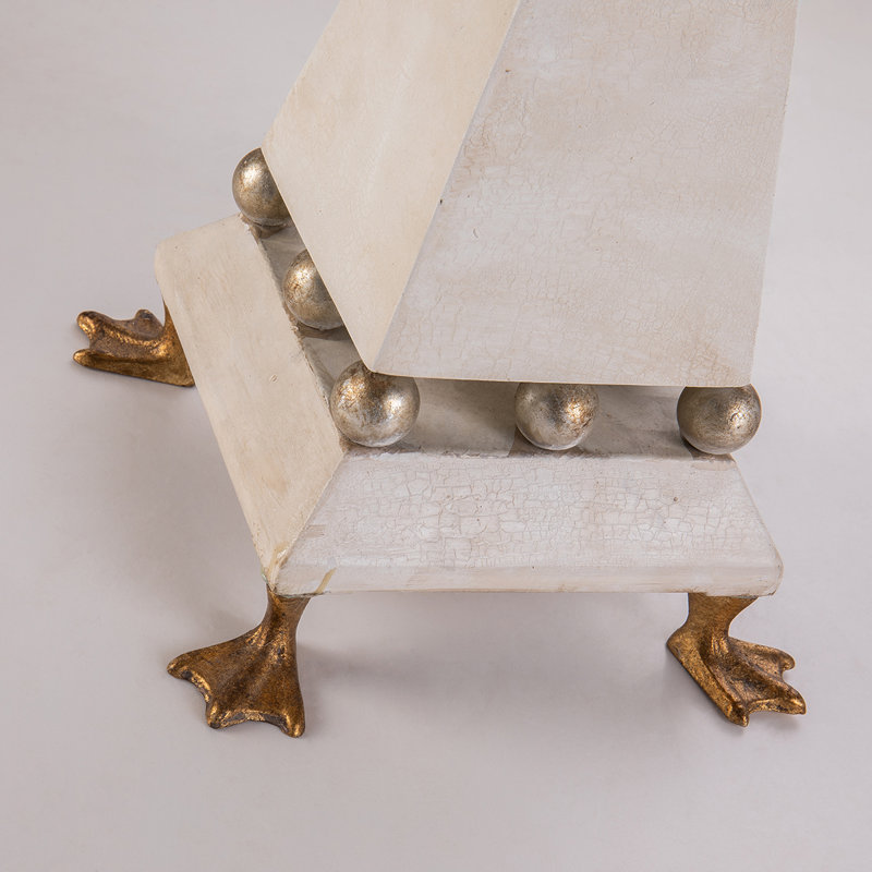 Leda 32" Weathered Brown and Gold Leaf Table Lamp