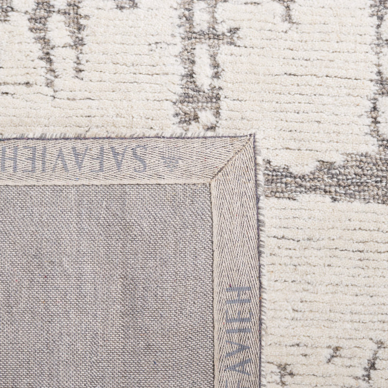Martha Stewart Hand-Tufted Light Grey Wool Rectangular Rug