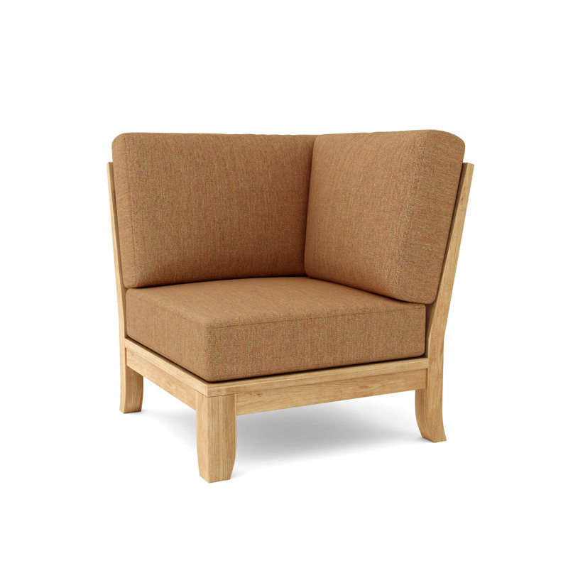 Luxe Gray Teak Outdoor Corner Lounge Chair