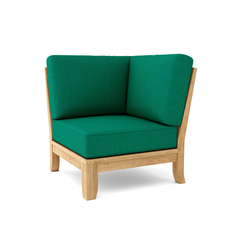 Luxe Gray Teak Outdoor Corner Lounge Chair