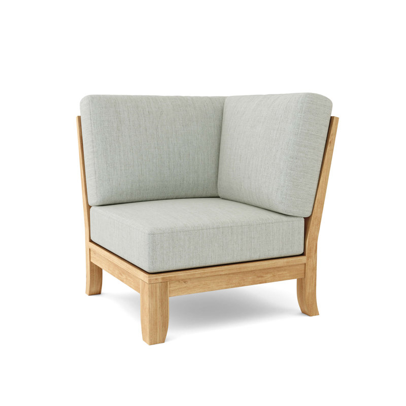 Luxe Gray Teak Outdoor Corner Lounge Chair