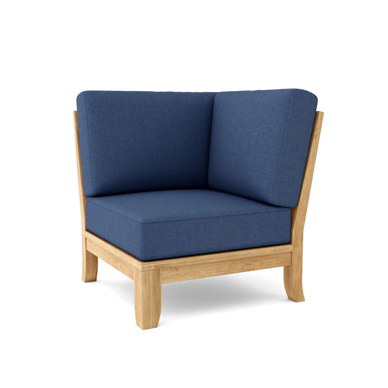 Luxe Gray Teak Outdoor Corner Lounge Chair