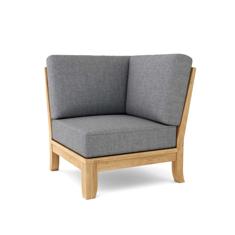 Luxe Gray Teak Outdoor Corner Lounge Chair
