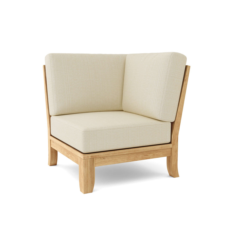 Luxe Gray Teak Outdoor Corner Lounge Chair
