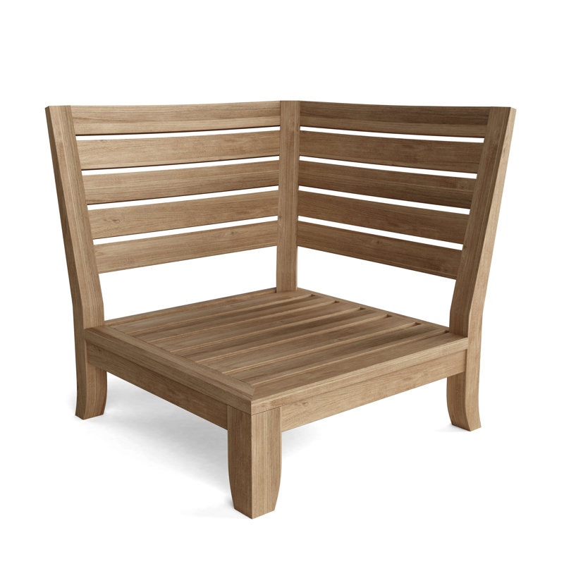 Luxe Gray Teak Outdoor Corner Lounge Chair