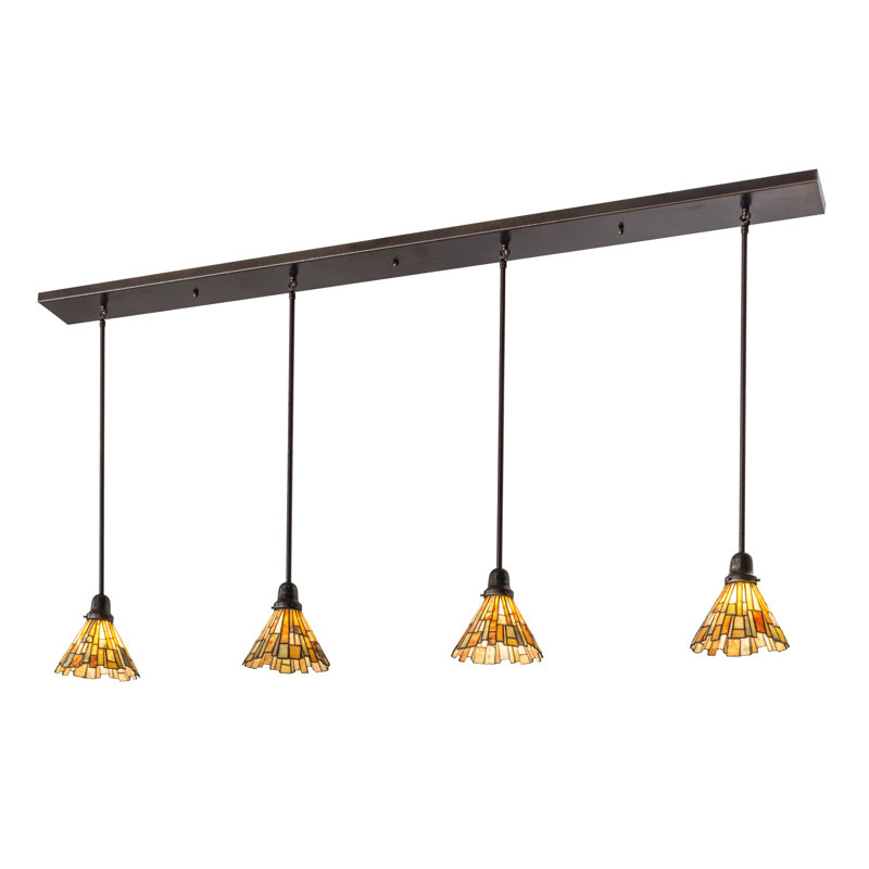 Delta Jadestone 4-Light Black and Yellow Island Pendant
