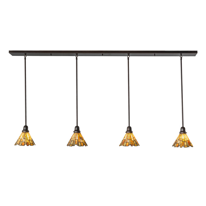 Delta Jadestone 4-Light Black and Yellow Island Pendant