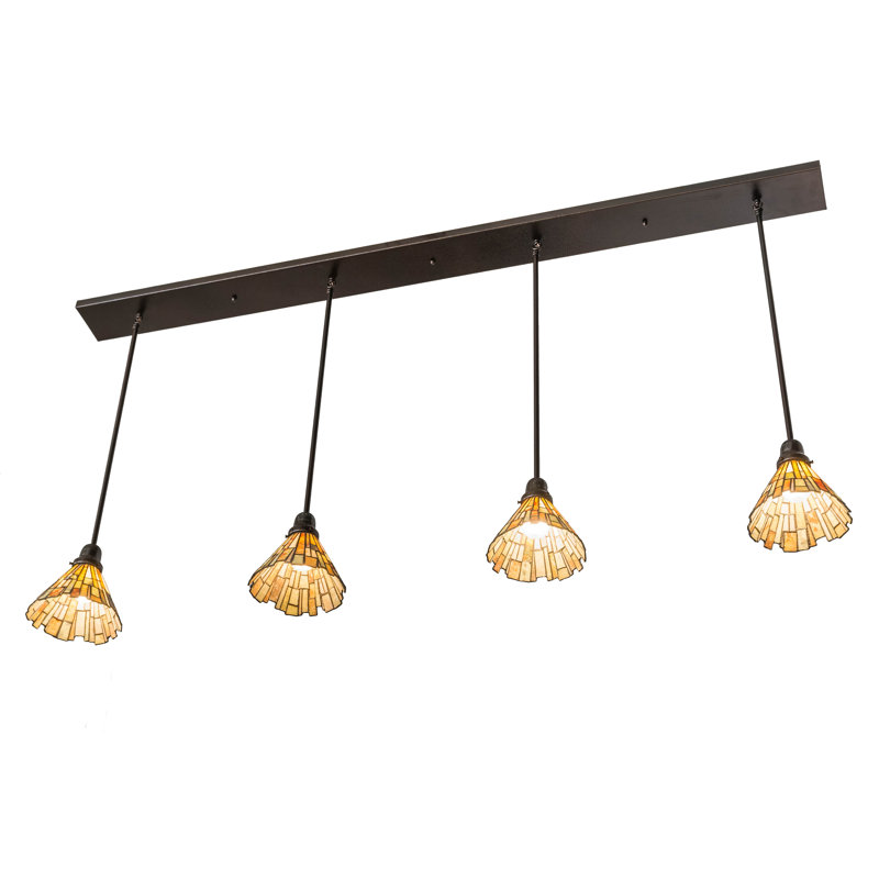 Delta Jadestone 4-Light Black and Yellow Island Pendant