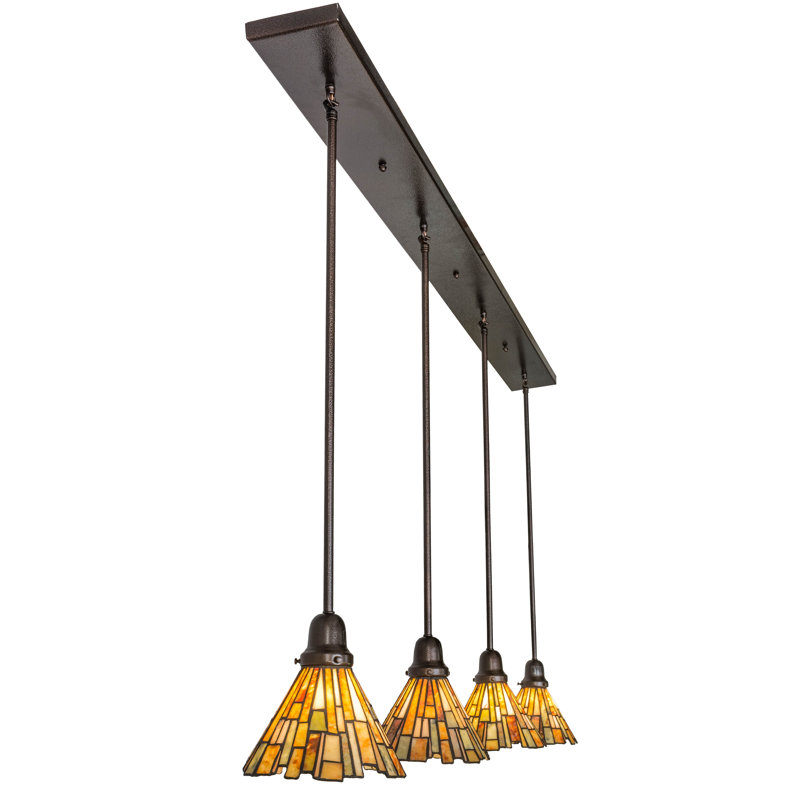 Delta Jadestone 4-Light Black and Yellow Island Pendant