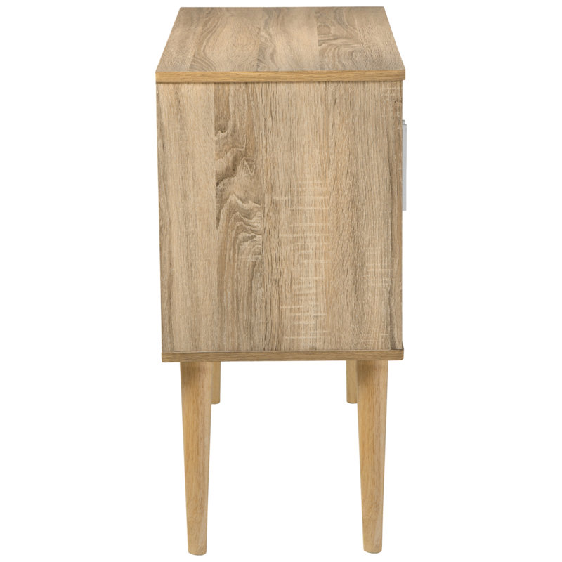 Transitional Orinfield 2-Door Freestanding Cabinet with Adjustable Shelving - White/Beige