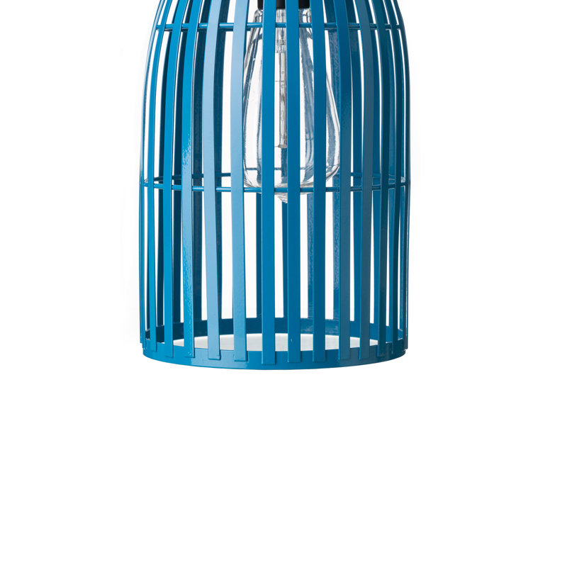 9.75" Blue Metal Solar Powered Hanging Lantern