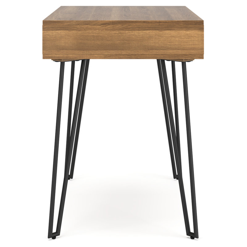 Strumford 36" Brown Wood and Black Metal Home Office Desk