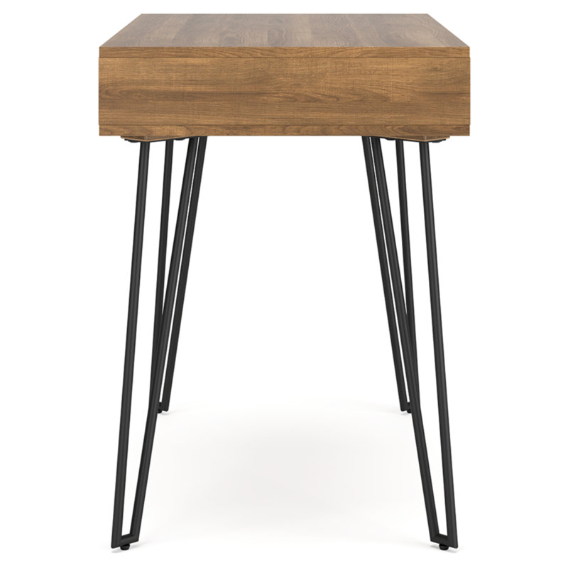 Strumford 36" Brown Wood and Black Metal Home Office Desk