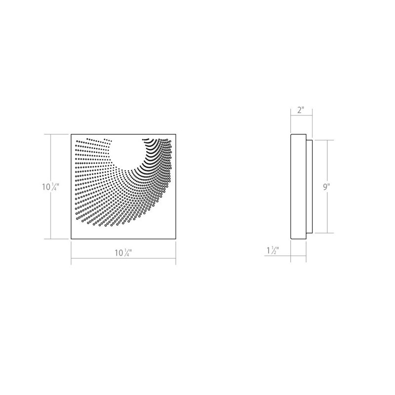 Dimmable Dotwave Textured Black Aluminum LED Sconce