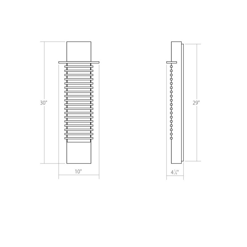 Kengo Textured Gray Teak Louvered LED Dimmable Sconce