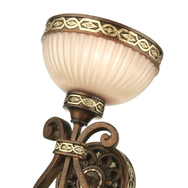Seville Palacial Bronze Gilded Art Glass 1-Light Wall Sconce