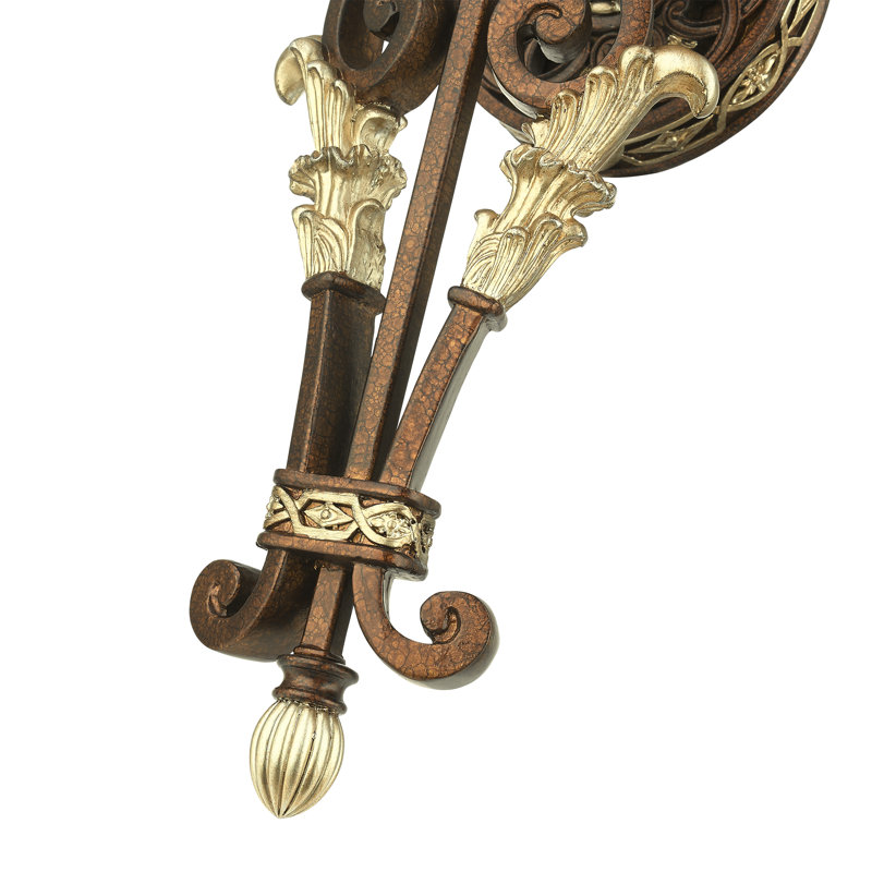 Seville Palacial Bronze Gilded Art Glass 1-Light Wall Sconce