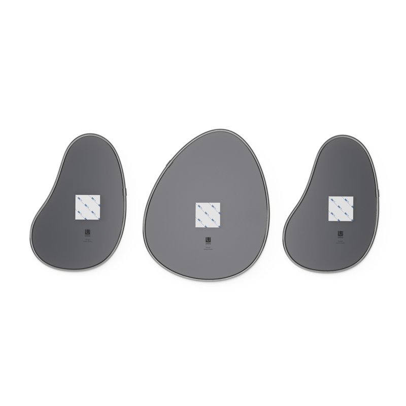 Set of 3 Organic-Shaped Metallic Frame Mirrors